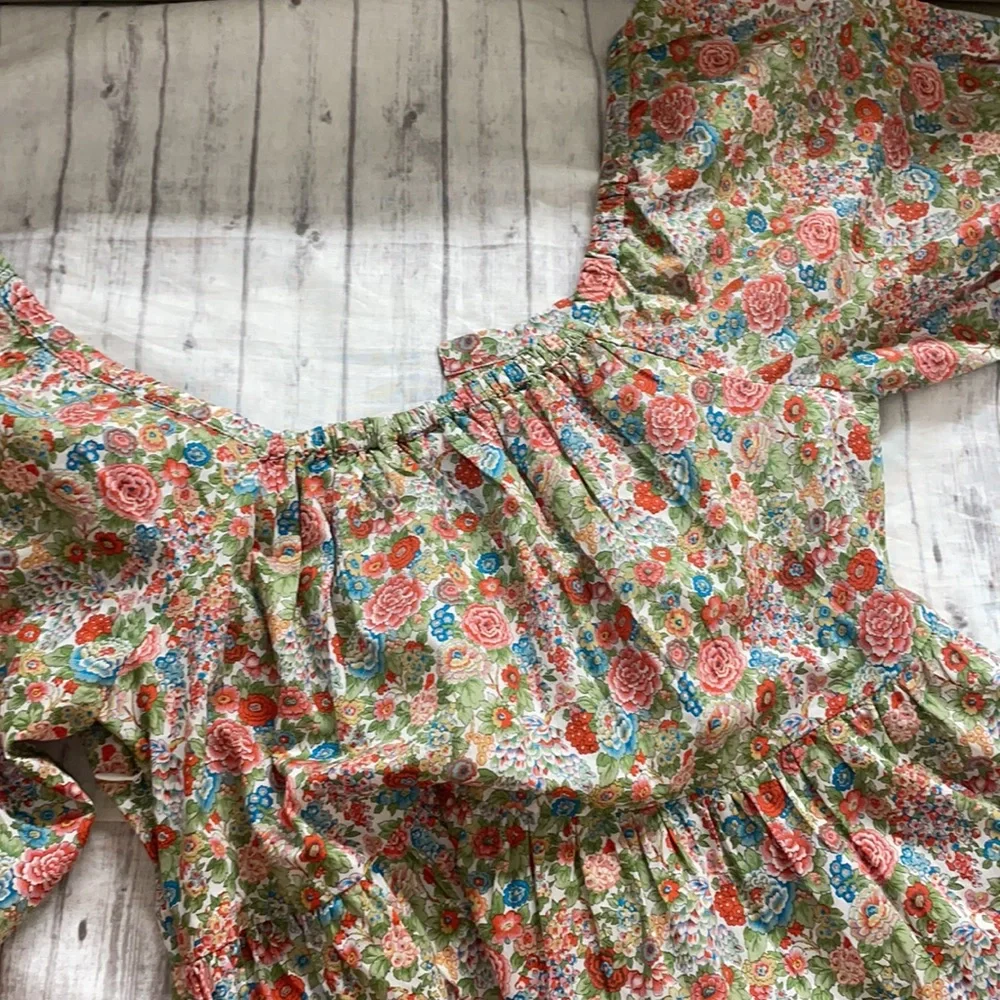 NWT Roller Rabbit Elysian Day Zara Puff Sleeve Poplin Dress - Picture 13 of 14